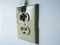 Burned Outlet, Home electrical inspections, Electrical real estate inspections
